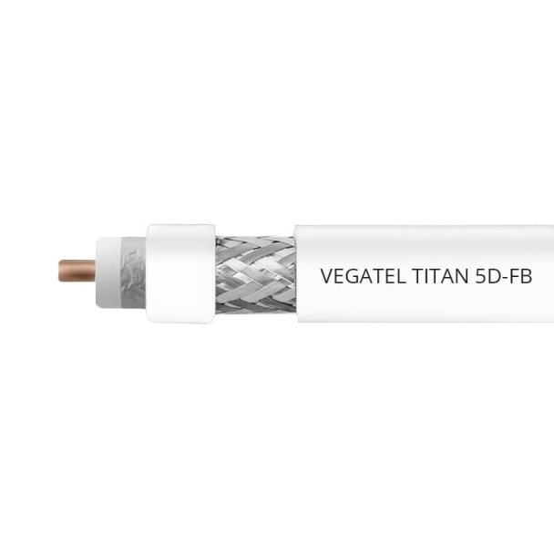 Кабель коаксиальный VEGATEL 5D-FB (Titan, белый) бухта 200м